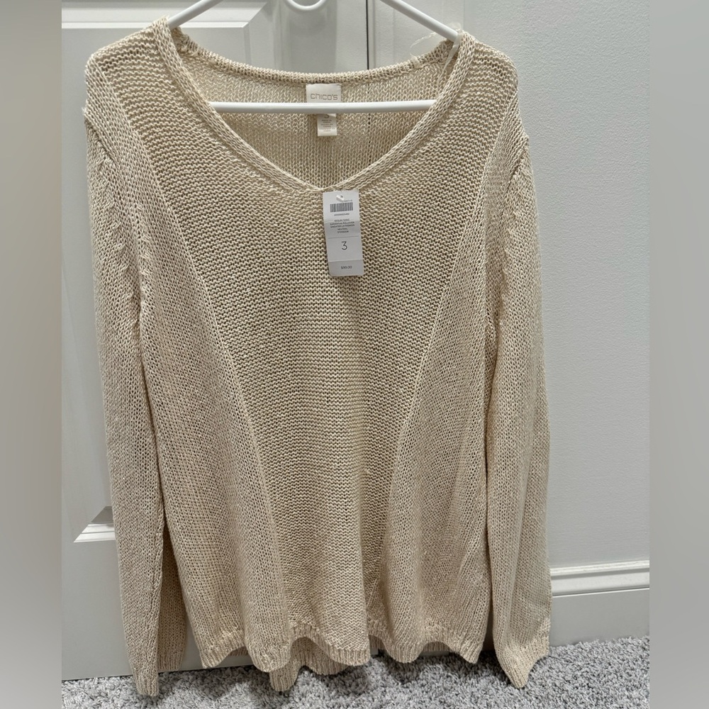 Chicos Sequin shine pullover sweater